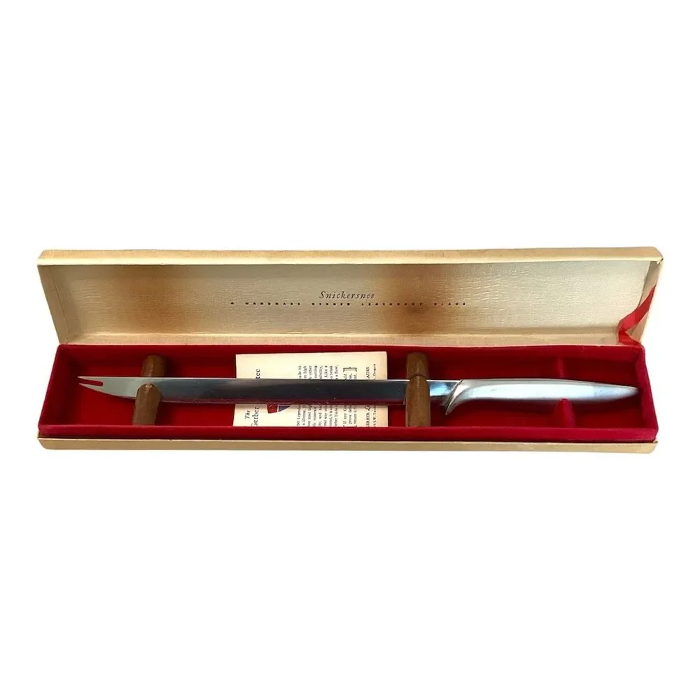Vintage Gerber Legendary Blades Long Snickersnee Fork Tip Carving Knife with Box